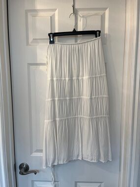 Princess Polly White Tiered Midi Skirt